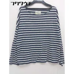 ◇ Ungrid アングリッド ボーダー 長袖 Tシャツ カットソー サイズF ネイビー系 レディース  【中古】 【1107160010326】