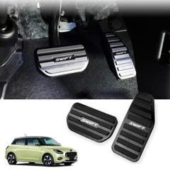 【人気商品】FOR 新型 スイフトSwift ZC/ZD系(2024年現在) 滑り止め、傷防止、汚れ防止の専用インターナルスロットルカバー 専用アルミペダルカバー 取付簡単 ブレーキ 交換部品2点セットスイフト ペダル (黒)