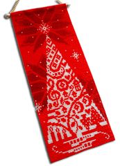 クリスマス タペストリー レッド  ビーズ織り デリカビーズ