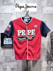 90'S-00'S PEPE JEANS LONDON ベースボールシャツ 大きめ S ペペジーンズ ロンドン 刺繍 B系 ヒップホップ