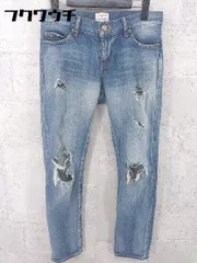 ◇ Ungrid アングリッド ダメージ加工 ジーンズ デニム パンツ サイズ24 インディゴ レディース 【中古】 【1002800911097】