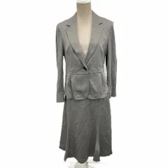 23区 オンワード樫山 スーツ セットアップ フォーマル テーラードジャケット スカート ジャージー 大きいサイズ 44 46 XL XXL グレー