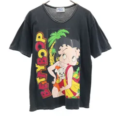 BETTY BOOP ベティブープ 90s 日本製 オールド 半袖 シングルステッチ Tシャツ ブラック メンズ 古着