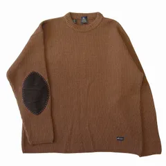 フィラ vintage FILA アルパカ混 リブ ニット セーター カットソー 長袖 エルボーパッチ オールド ヴィンテージ ビンテージ サイズXXL 茶 ブラウン メンズのサムネイル