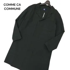 美品★ COMME CA COMMUNE コムサ コミューン 通年 グレンチェック★ 比翼 ロング ショップ コート Sz.S　メンズ グレー