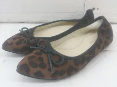 ◇ LELIEN PLUS レオパード ポインテッドトゥ フラット パンプス サイズ 35 ブラウン ブラック レディース P  【中古】 【1209260003373】