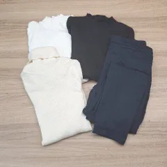 ◇ 《 GU/UNIQLO まとめ4点セット サイズM 無地 ウエストゴム タートルネック パンツ/ニット レディース 》 E 【1307040064702】