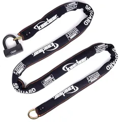 Kaedear(カエディア) バイク ロック チェーンロック 鍵 パッドロック 長さ2500mm スクエアチェーン 9mm 高耐久 SPキーシリンダー 盗難防止 キー 紛失 複製サービス SP-GUARD KDR-LK2S-2500 (2500mm)