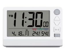 【数量限定】ホワイト バックライト付き スヌーズ機能 温度・湿度計付き OZ-TDR001WH カレンダー デジタル 電波 目覚まし時計 Ozaki(オザキ)