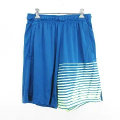 ナイキ NIKE パンツ ボトムス ショート ハーフ DRI-FIT ロゴ L ブルー×イエローグリーン スポーツウェア ※EKM