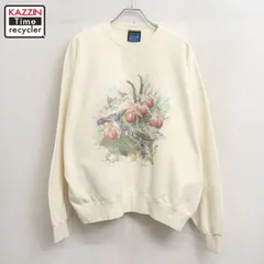 90s USA製 vintage 花 プリント スウェット トレーナー メンズ 表記XLサイズ