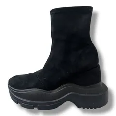 【美品】YELLO ブラックダブルスニーカーロングブーツ M YELLO / TOKYO BLACK DOUBLE SNEAKER LONG BOOTS