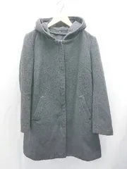 ◇ COMME CA ISM フード取外し可 ジップアップ 長袖 コート サイズ表記なし M相当 チャコールグレー レディース E  【1302060035176】