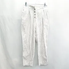 ◇ ⊇ BEAMS HEART 総柄 バックウエストゴム ストレートパンツ サイズS ホワイト レディース E  【1502060018623】