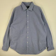 古着 ポロバイラルフローレン Polo by Ralph Lauren 長袖シャツ ロゴ 無し 大きいサイズ 16 1/2 L-XL  ブルー系 チェック メンズ