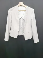 ◇ Θ TONAL トーナル ノーカラー 長袖 ジャケット サイズ36 ライトグレー系 レディース E  【1506250014150】