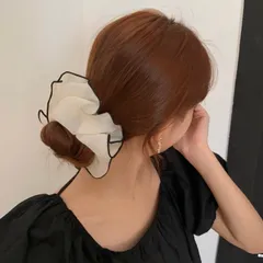 ✨大人気✨ ビッグシュシュ オーガンジー パイピング 髪飾り 韓国 2色