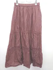 ◇ ⊂ ◎ ●未使用● apart by lowrys アパートバイ ロング丈 ティアード スカート サイズF ブラウン系 レディース E  【1505290022217】