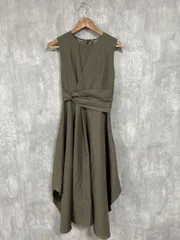 POURVOUS ドレス パティー 結婚式 二次会 Aライン ワンピース sizeS/オリーブ ■■◎レディース