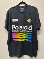 ポラロイド フォトプリントTシャツ 大きめサイズ カメラロゴ スペクトラムカラー ストリート