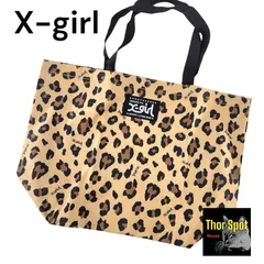 X-girl エックスガール 大容量 トートバッグ ハンドバッグ ヒョウ柄