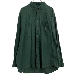 CHAPS 長袖 無地シャツ XL グリーン チャップス ボタンダウン ビッグサイズ 胸ポケット ワンポイント 刺繍 古着卸 アメリカ仕入 a701-5574のサムネイル