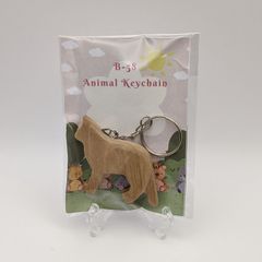 木製アニマルキーホルダー（ネコB）◆最新の機械と伝統的な技術を用いたタイ製品
