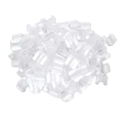 【在庫セール】TSUKURIRO ヘアゴム ハンドメイド用 足 パーツ 100個 セット 留め具 プラスチック 台座 U字 髪留め 髪飾り 手作り 材料 素材 DIY ヘア アクセサリー パーツ (クリア 小サイズ)