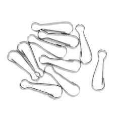 ステンレスナスカン 留め具 板ナスカン ピン キーホルダー 金具 シルバー 銀色 安全 丈夫 ピン フック アクセサリーパーツ ナスカン 9mm 10個, 9x3x1mm