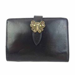 ANNA SUI アナスイ 長財布 バタフライ 蝶 ブラック レザー レディース