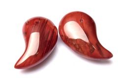 【１点物】高発色◇チベット産 アンデシン　22-23x13-14mm　勾玉 2個セット ルース パワーストーン 天然石 _PC4275