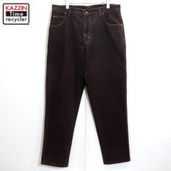 90s USA製 vintage LANDS' END ブラウン デニムパンツ メンズ XLサイズ相当 ビッグサイズ オーバーサイズ