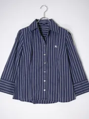 BURBERRY LONDON/バーバリー ロンドン ホースマーク刺繍 コットンストレッチストライプシャツ ブラウス[LSHA74883] 2023872105.jpg?1694261381