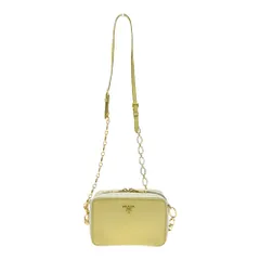 【中古】PRADA プラダ レザー サフィアーノ チェーンショルダーバッグ イエロー 407251 ショルダーバッグ