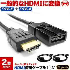 カーナビ用 HDMIケーブル 2本セット 変換 TYPE-E TYPE-A オス カーナビケーブル 1.5m HDMI ケーブル Eタイプ 1.5m タイプE タイプA 純正ナビ 車外ナビ ミラーリング スマホ