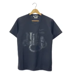 【美品】  BLACK COMME des GARCONS / ブラックコムデギャルソン | 2020SS | ×NIKE ナイキ / ロゴプリント ポリエステル Sジャージー Tシャツ | S | ブラック | レディース