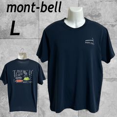mont-bell  モンベル メンズ Tシャツ L 半袖カットソー バックプリント STYLE# 1114249 ネイビー系 (F045)★