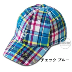 訳あり 【チェック ブルー】 帽子 キッズ ジュニア F.O.KIDS エフオーキッズ (268017) ローキャップ 52〜54cm 日よけ キャップ 男の子 女の子 子供のサムネイル