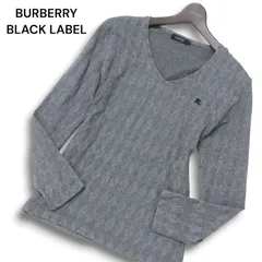 BURBERRY BLACK LABEL バーバリー ブラックレーベル 通年★ ホース刺繍 アーガイル ニット セーター Sz.2 メンズ グレー