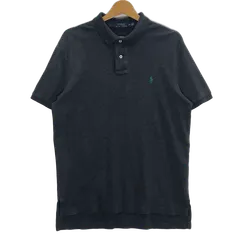POLO RALPH LAUREN ポロラルフローレン ポニー刺繡 半袖 ポロシャツ ワンポイント刺繡 オーバーサイズ ビックシルエット CHINA製 Lサイズ ブラック