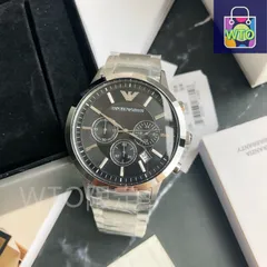 【今日特価】Armani アルマーニ レナートシリーズ 黒いダイヤルの3眼多機能クォーツ腕時計