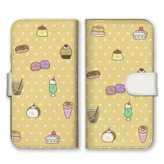 iPhone14Pro ケース 手帳型 アイフォン14 プロ スマホケース スイーツ ケーキ プリン メロンソーダ ドーナツ モンブラン マカロン デザート 可愛い シュール 面白い カラー02