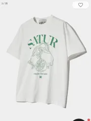 韓国　SATUR 半袖 Tシャツ　トップス　白　ホワイト　WS 韓国限定】SATUR セター Tシャツ 半袖 ホワイト 新品未使用タグ
