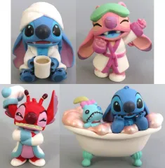【中古】トレーディングフィギュア 全4種セット 「ディズニーキャラクター スティッチ リラクシングバスタイム」