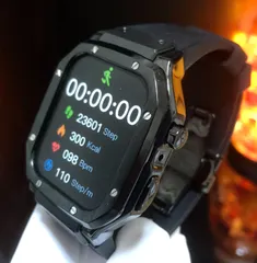 GimelZayin ブラック★アップルウォッチ ラバーベルト ステンレス カバーケース 44mm 45mm 4 5 6 7 8 se  メンズ レディース スポーツ Apple Watch バンド