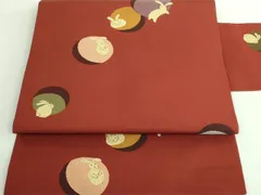 平和屋着物■極上　九寸名古屋帯　兎　栗梅色地　逸品　未使用　DZAA8995kh5