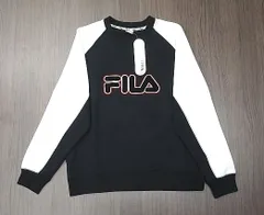 FILA フィラ ラグランロゴスウェット 黒 白 M