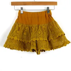 アナスイ ミニ フリルショートパンツ キュロット ストレッチ ボトムス キッズ 女の子用 130(9)サイズ イエロー系 ANNASUI mini 【中古】