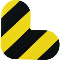 緑十字 403015 路面表示ステッカー Ｌ型 黄／黒 ＱＣＬ－ＴＲ １００×１００ｍｍ １０枚組 ＰＶＣ【沖縄離島販売不可】