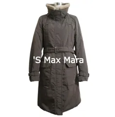 美品 S Max Mara エスマックスマーラ ロングコート パデッドコート ジャケット ミンクファー 中綿 2WAY フード ウエストベルト フルジップ ブラウン サイズ42 レディースのサムネイル